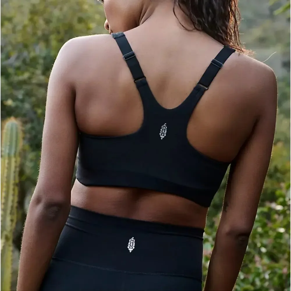 NWT Free People Hatch Maternity Never Better Square Neck Sports Bra - Black, XS